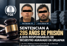 Sentencian a 285 años de prisión a dos hombres por secuestro agravado de tres personas en Uruapan